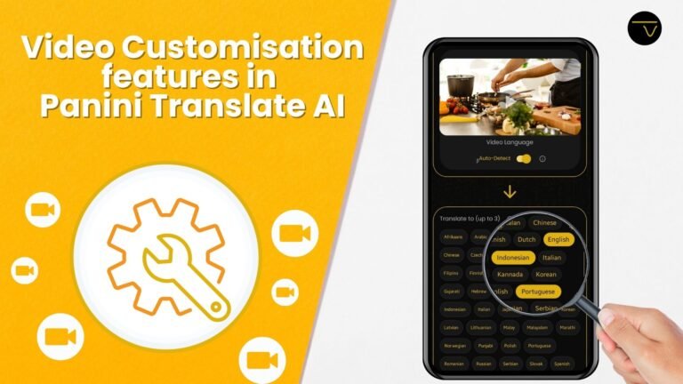 Video customisation features Panini Translate AI offers in 2024